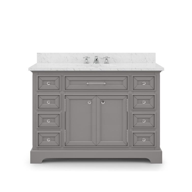 Bergin 48'' Single Bathroom Vanity with Carrara Marble Top
