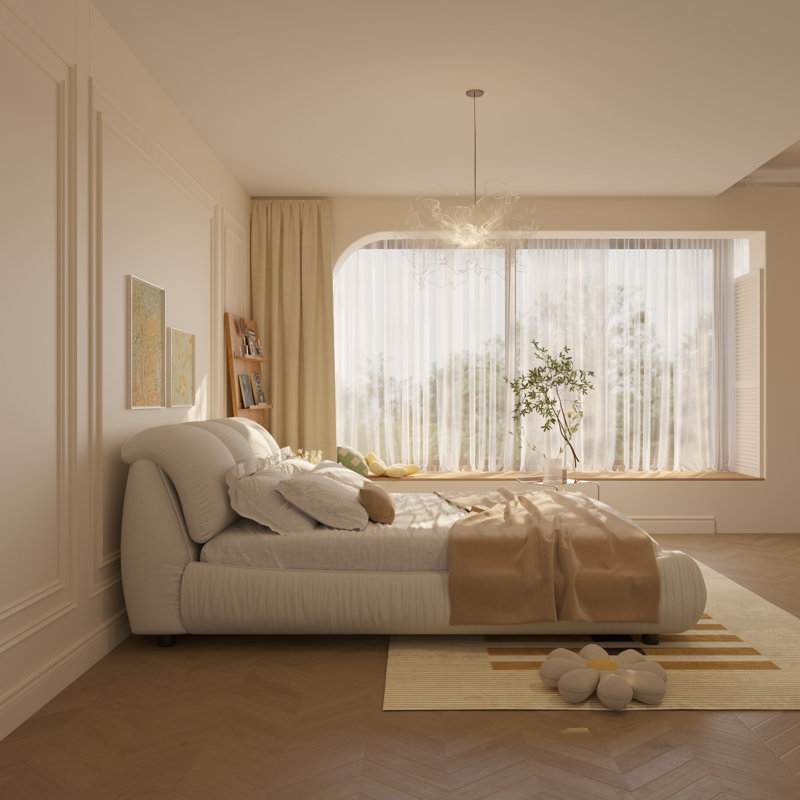 King Size Green Upholstered Platform Bed - Orren Ellis