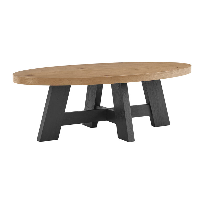 Wiese Single Coffee Table, Prairie Oak Top/Black Base