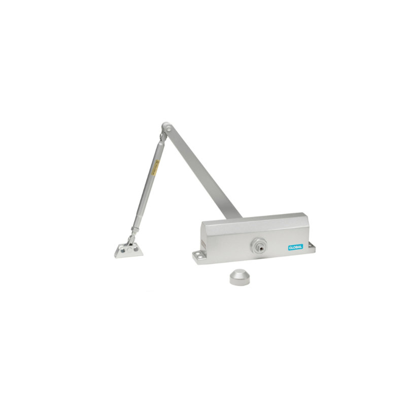 Commercial ADA Grade 1 Door Closer with Adjustable Spring Tension - Sizes 1-4, Aluminum