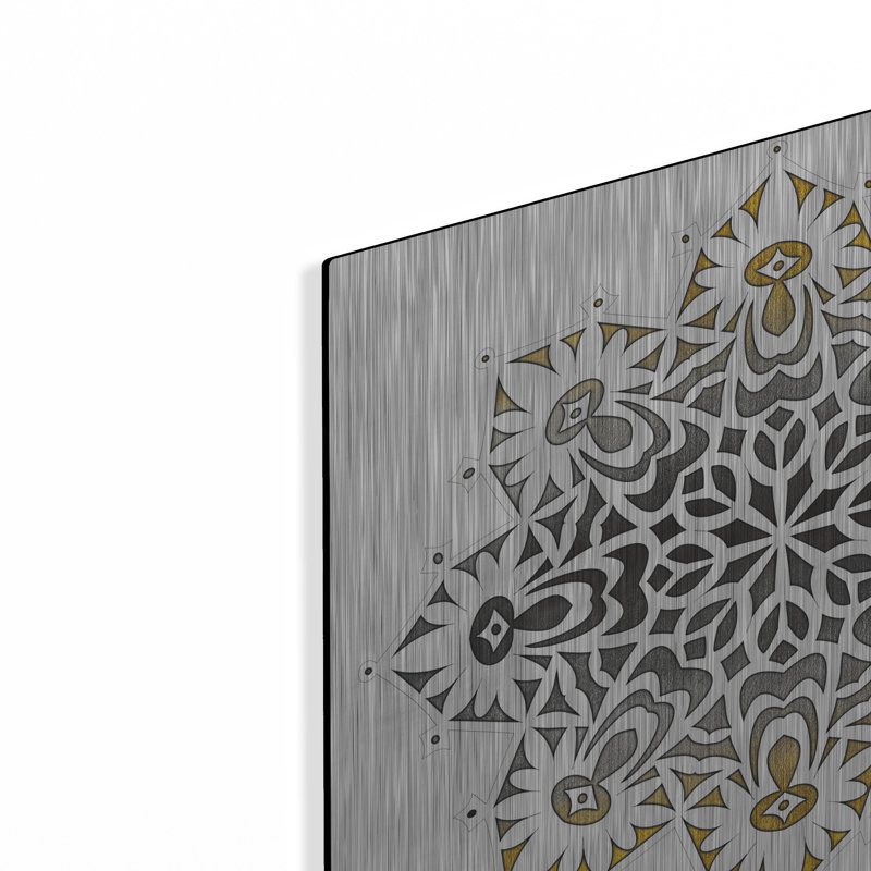 "Mandala sur blanc" par Cindy Jacobs, H 12 po x l 12 po
