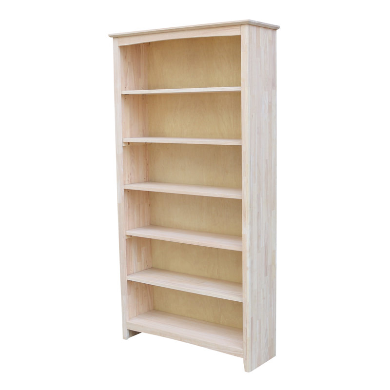  Bibliothèque en bois massif Derren, (6 tablettes) H 72 po x l 38 po x P 12,3 po