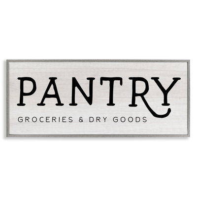 Rustic Pantry Groceries Sign Grey Framed Giclee Art by Daphne Polselli