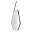Miroir mural hexagonal noir et argent avec courroie suspendue en cuir - 18 x 31,5 pouces Idée de cadeau