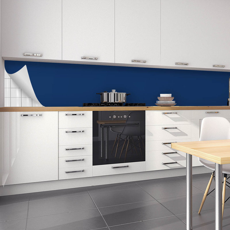 Gambrell 60cm W x 450cm L PVC Peel and Stick Panel, Dark Blue