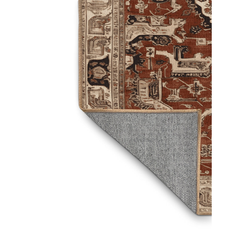 Tapis brun lavable à la machine, Carré 6 pi