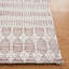 Tapis géométrique rose / ivoire tissé à la main Rabun-1283713897