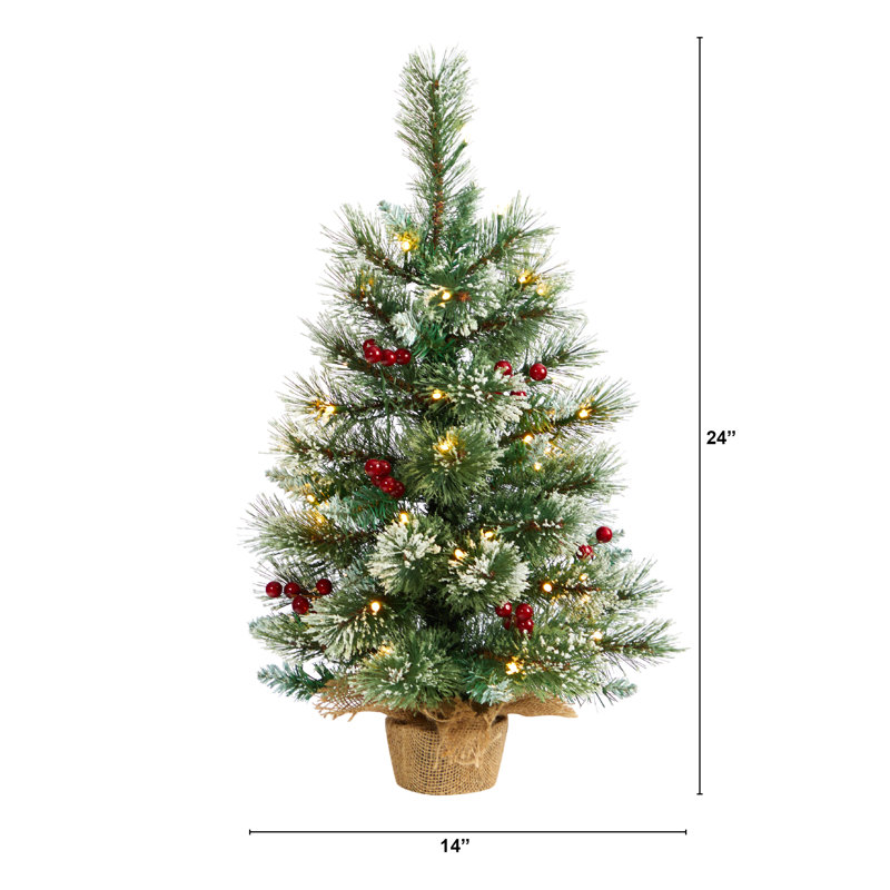Snow Tipped Pine and Berry Artificial Christmas Tree