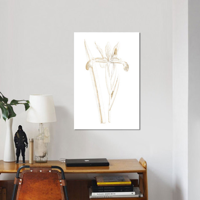 « gilded botanique iii », reproduction sur toile tendue, H 60 po x l 40po x P 1,5 po, Toile tendue, Aucun mat