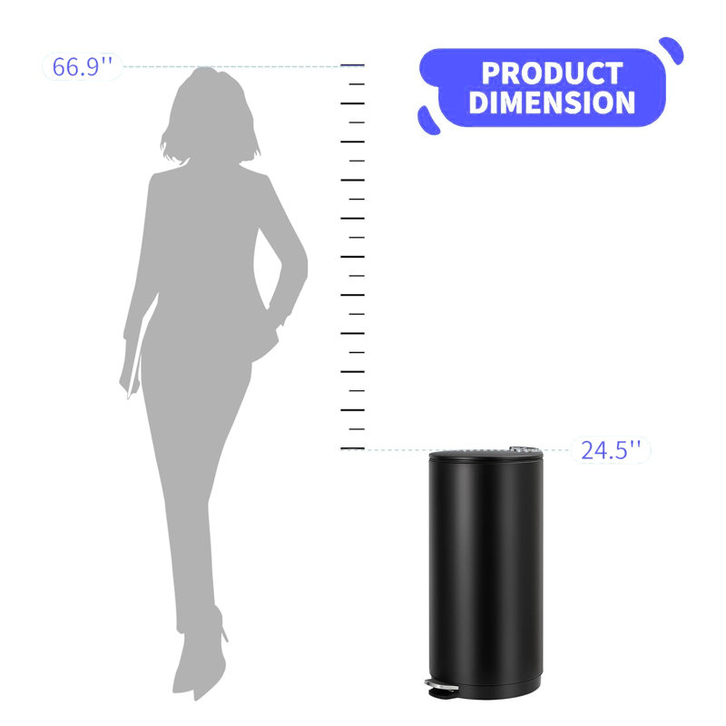 30L/8 Gallon Round Trash Can
