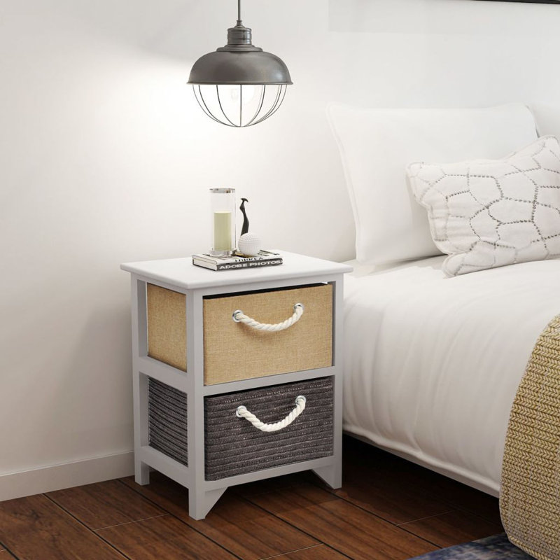 Emilio 2 Drawer Bedside Table, 2