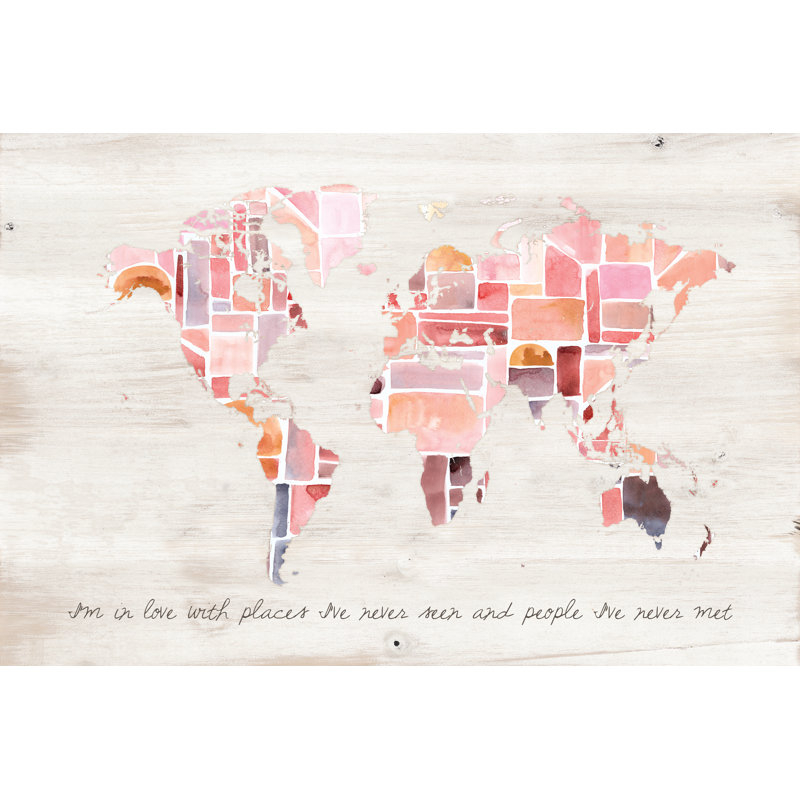 Pattern Map Wood - Wrapped Canvas Print, 20cm H x 30cm W x 3.8cm D