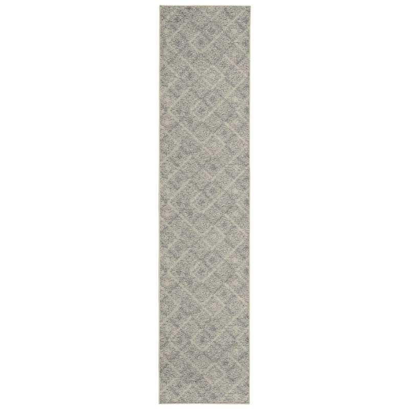 Tapis gris touffeté à motif abstrait Byrum, Tapis de couloir 2 pi x 8 pi