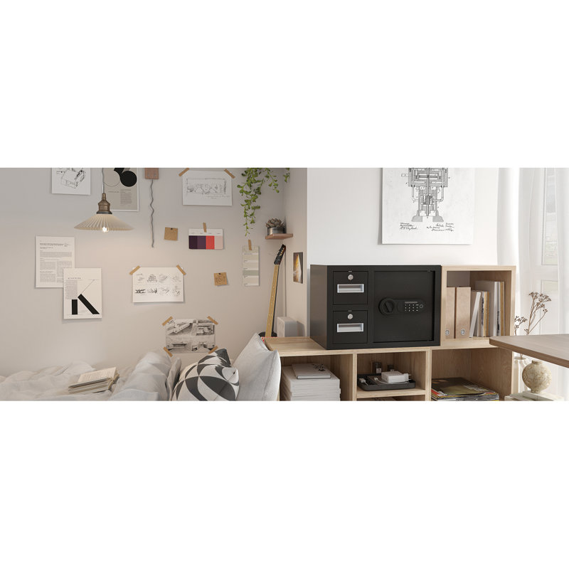 Coffre-fort en acier avec clavier électronique - Coffre-fort pour argent, bijoux et documents, 1,85 pieds cubes