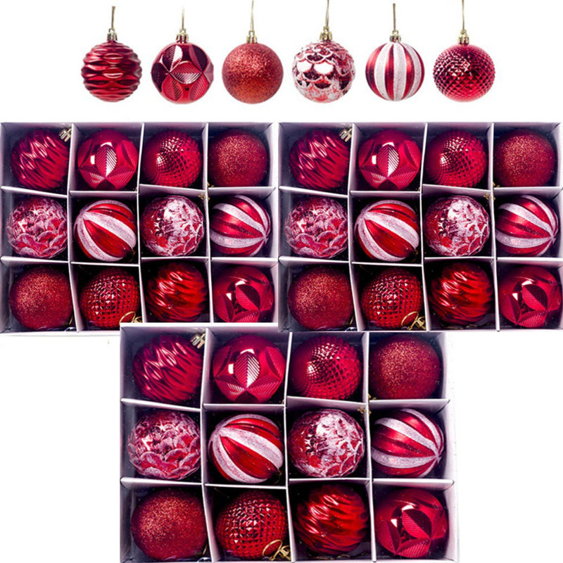 Ensemble de 36 boules de Noël 2,36 po pour 36 pièces, Rose