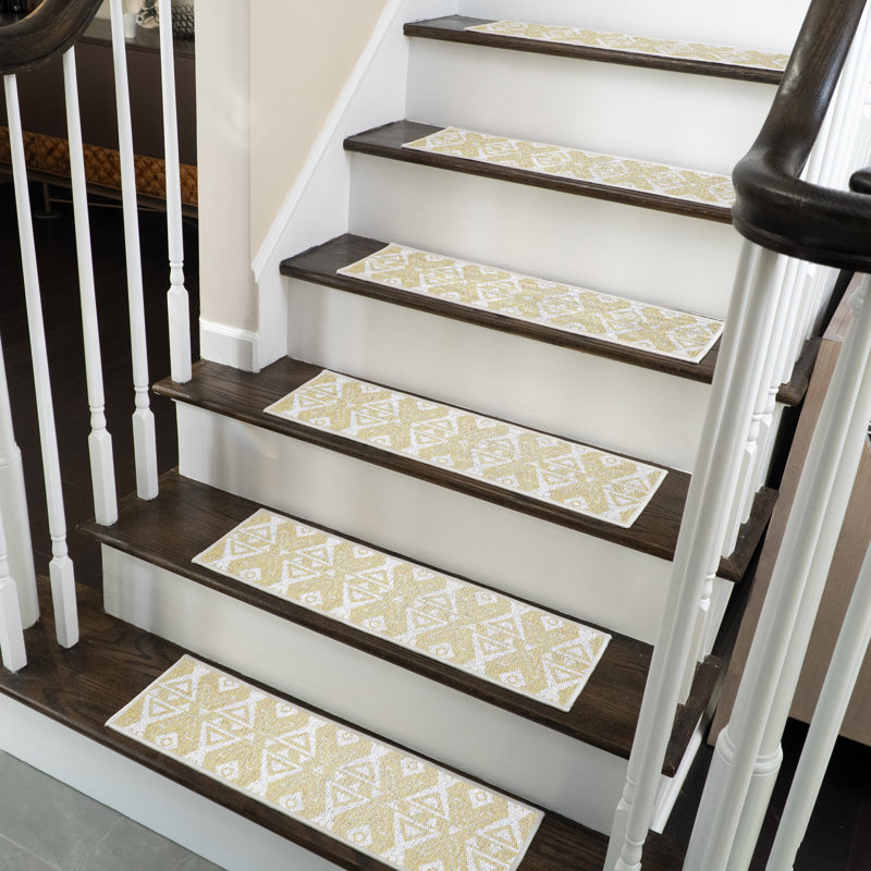 Tapis d'escalier Pendrick, Jaune crème