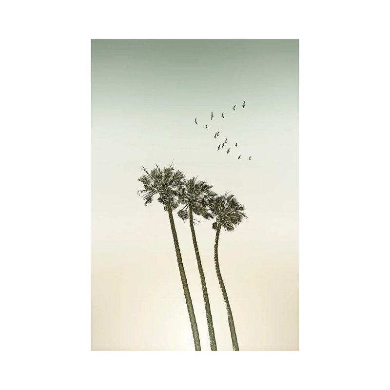 Palm Trees & Sunset | Vintage by Melanie Viola - Wrapped Canvas Print, 101.6 cm H x 66.04 cm W x 3.175 cm D