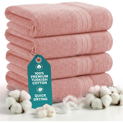 Ensemble de 4 serviettes de bain turques 100% coton, surdimensionnées, durables, douces 30 po x 56 po