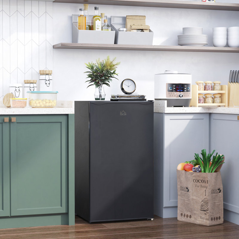Mini réfrigérateur 3,2 pi³ avec congélateur, réfrigérateur compact avec thermostat réglable, tablette et porte réversible pour chambre à coucher, dortoir, bureau personnel, écoénergétique