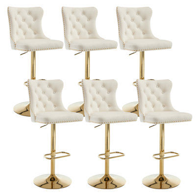 Swivel Adjustable Height Counter Stool With Metal Frame