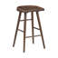 Ensemble de meubles de table bistro à finition brune 5 pièces avec repose-pieds en métal et 4 tabourets Structure en bois robuste Esthétique classique-132846797