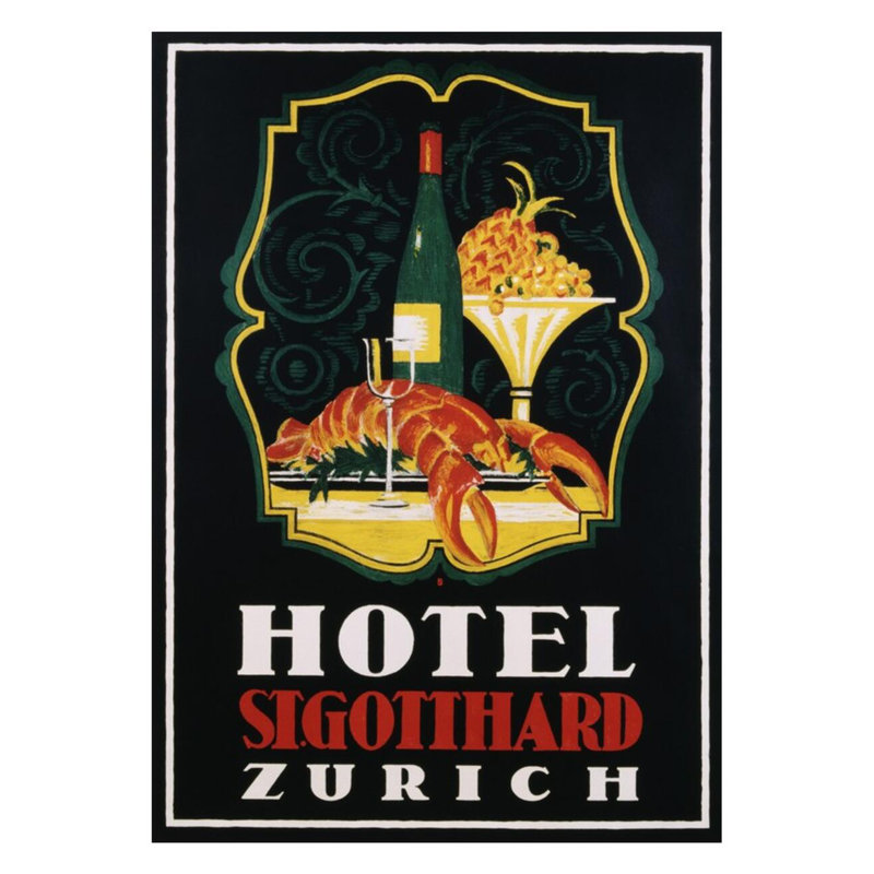 «Hotel St. Gotthard Zurich» par Otto Baumberger, impression giclée, H 28 po x l 22 po