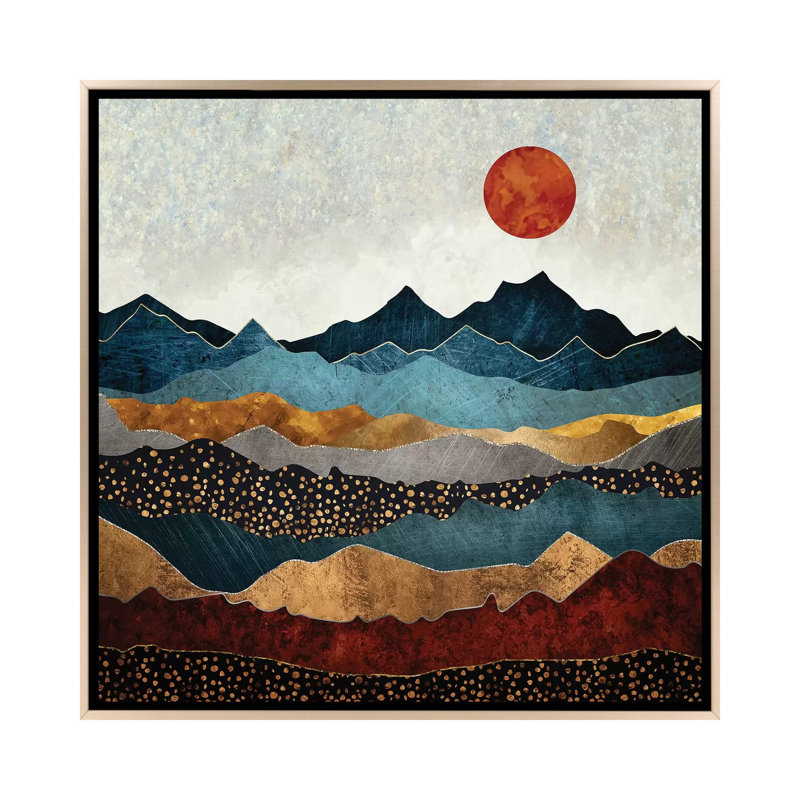 «Amber Dusk» par Spaceécur Designs - reproduction, H 18 po x l 18 po x P 1,5 po, Toile encadrée champagne