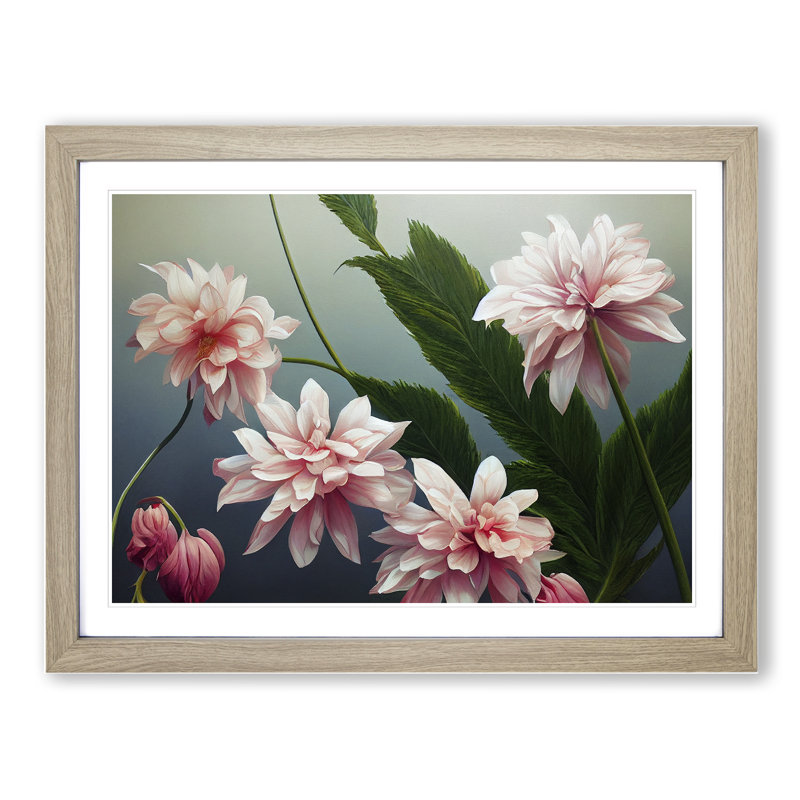 Blooming Flowers - Framed Print, Oak, 34cm H x 46cm W x 2cm D