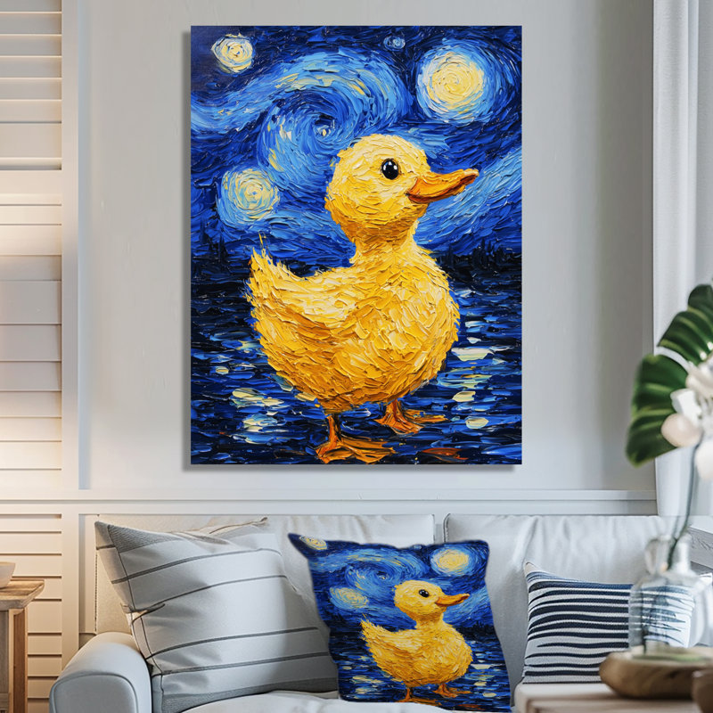 «Cute Duck» par Vincent I - animaux, impression sur métal, H 32 po x l 16 po