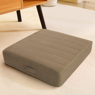 Sièges carrés pour adultes, grand coussin de méditation avec mousse épaisse et housse touffetée douce, grand coussin de siège lavable pour café de 24 po