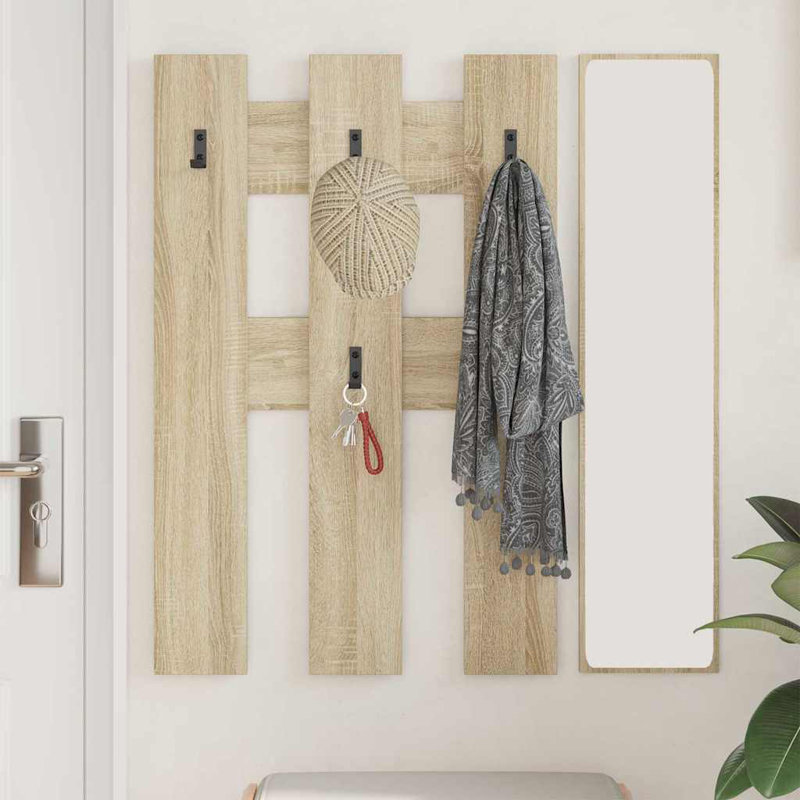 Wall-Mounted Coat Rack 65 X 3 X 100 Cm Engineered Wood, Sonoma Oak