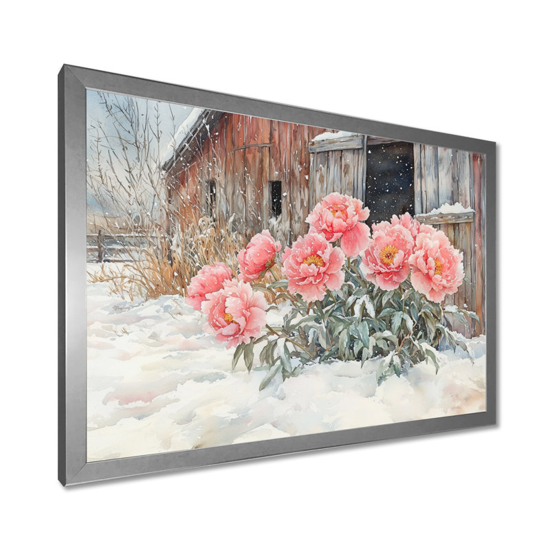 Doyers - Floral Oversized Canvas Prints, Single Picture Framed Print, Silver, 30" H x 40" W