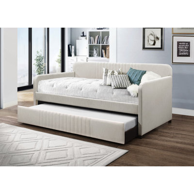 Aaru Upholstered Linen Daybed with Trundle Bed