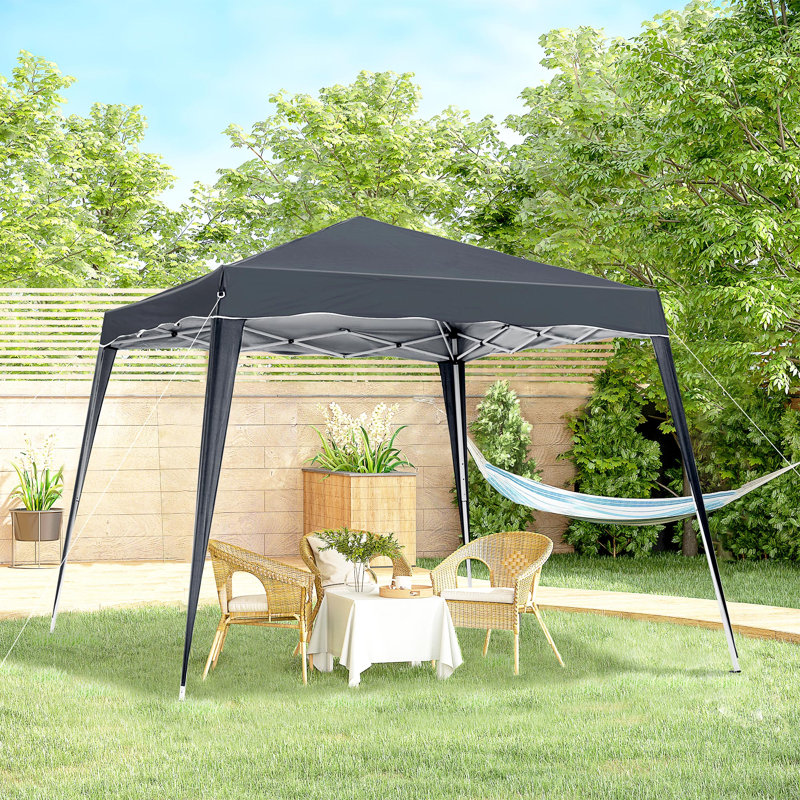 Tente d'extérieur pliable avec auvent 8 'x 8' avec sac, noir