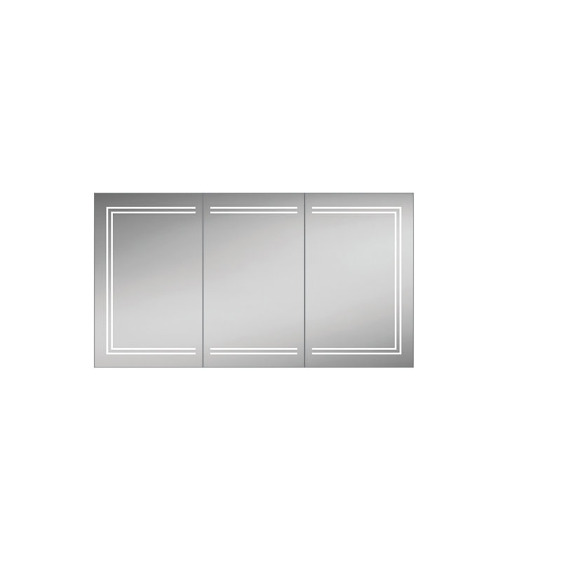Edge 1200mm W 700mm H Surface Frameless Medicine Cabinet Mirror 6 Adjustable