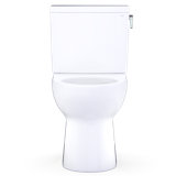 TOTO Glaston Two-Piece Elongated 1.28 GPF Universal Height Toilet with CEFIONTECT, Cotton White - CST472CEFG#01
