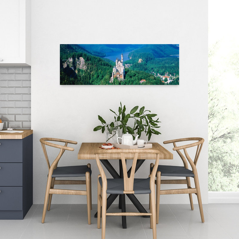 High Angle View Of A Castle, Neuschwanstein Castle, Bavaria, Germany Abstract Contemporary Architecture Landscape Wall Art