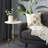 White Marble Side End Accent Table with Gold Inlay and Scrolled Base, 18" x 18" x 25"-2138734435