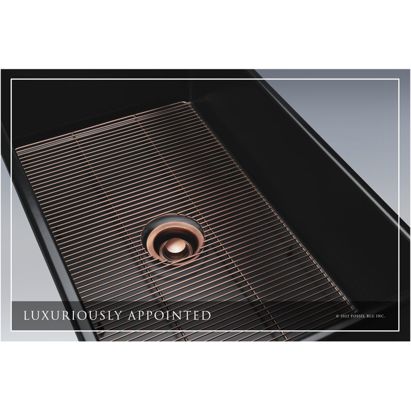 Luxury Solid Fireclay Farmhouse Sink, Antique Copper