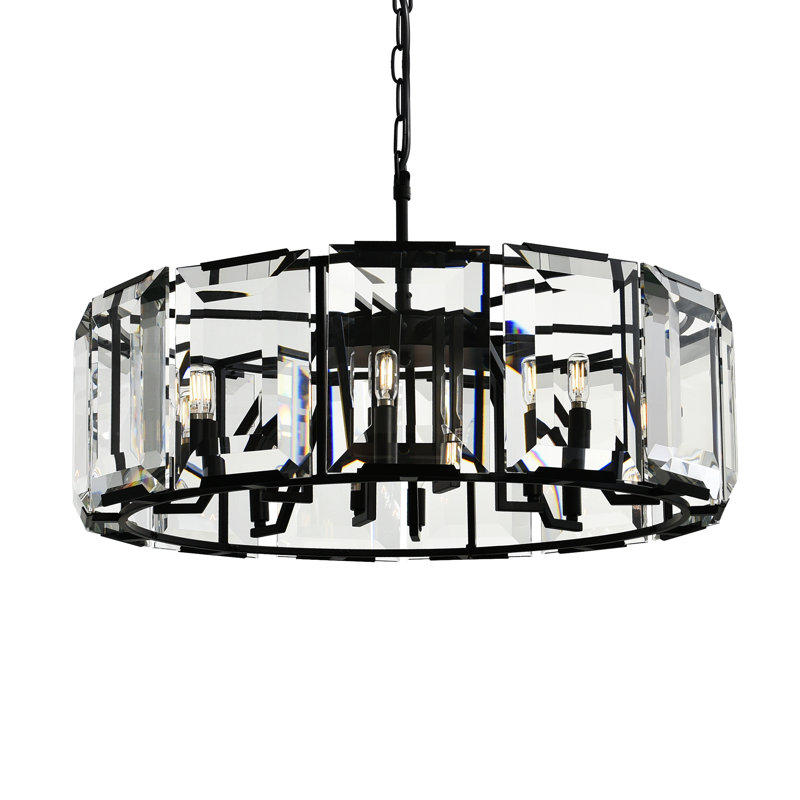 Aviles 12 - Light Satin Black Crystal Pendant
