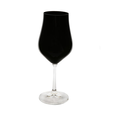 Ensemble de 6 verres à eau noirs avec tige transparente