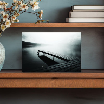«Dock in the Mist», art contemporain abstrait paysage minimaliste