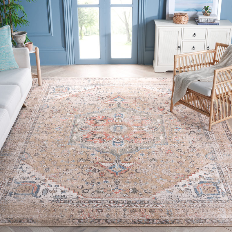 Tapis oriental en polypropylène tissé à la machine Dhru, Rectangle 8 pi x 10 pi