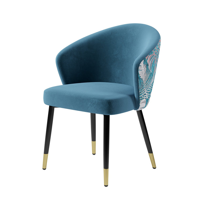 Modern Dining Chairs With Velvet Upholstery Blue, Blue, 1