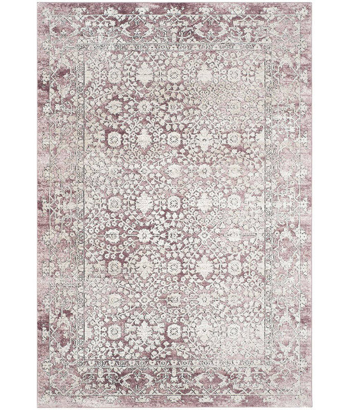 Tapis oriental en viscose rose / beige Phillipston, Rectangle 10 pi x 14 pi