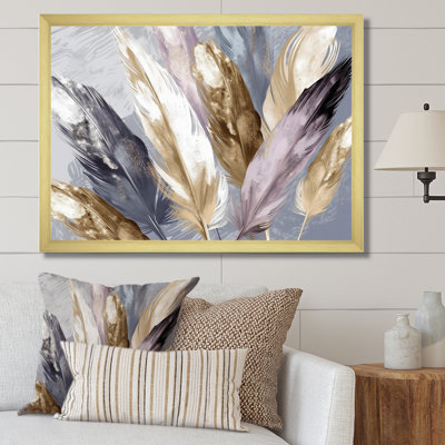 Kaveion, plume mauve Boho Majesty - art mural de plumes glamour pour le salon