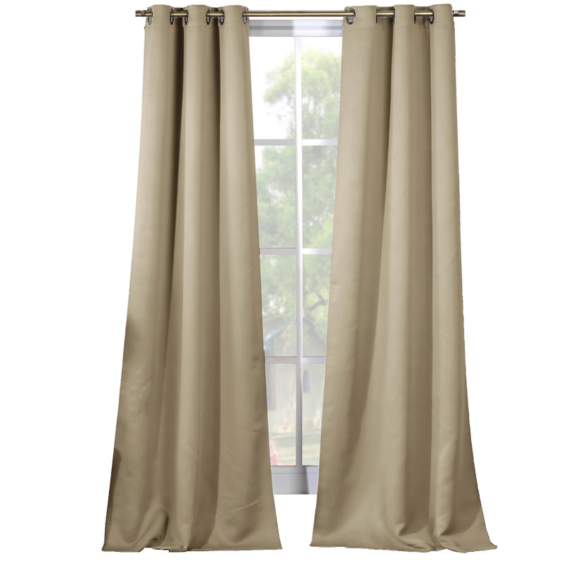 Crispin Blackout Curtains / Drapes Pair, Beige