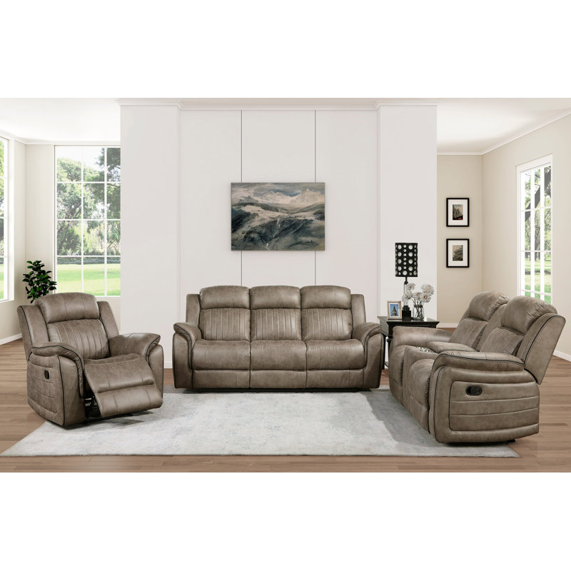 Classic 1Pc Reclining Chair Plush Comfort Pillow-Top Arms Vertical Tufting Solid Wood Transitional Living Room Furniture