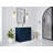 Boston 36 In. W X 22 In. D Right Offset Sink Bathroom Vanity In Navy Blue With Cove Edge Quartz-109411488