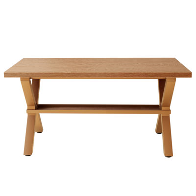 Kristofer 63" Kitchen Dining Table with Storage Shelves
